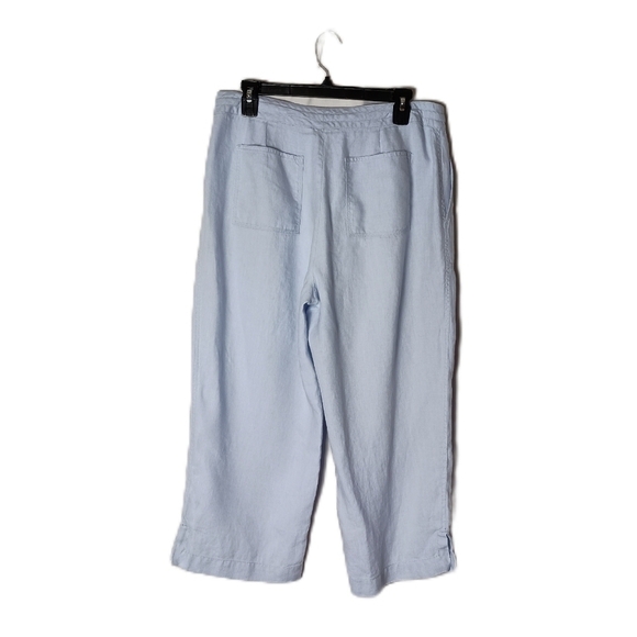 Liz Claiborne Linen Capri Wide Leg Pants Light Blue Size10 - Picture 2 of 9